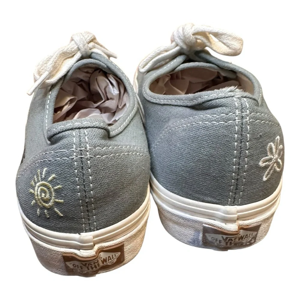 Vans‎ Authentic Peace Leaf Slate Blue Hemp Embroidered Sneakers Mens 7.5 Wmns 9